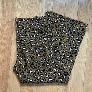 Maeve The Colette 27 Wide Leg Cropped Leopard Ponte Pants